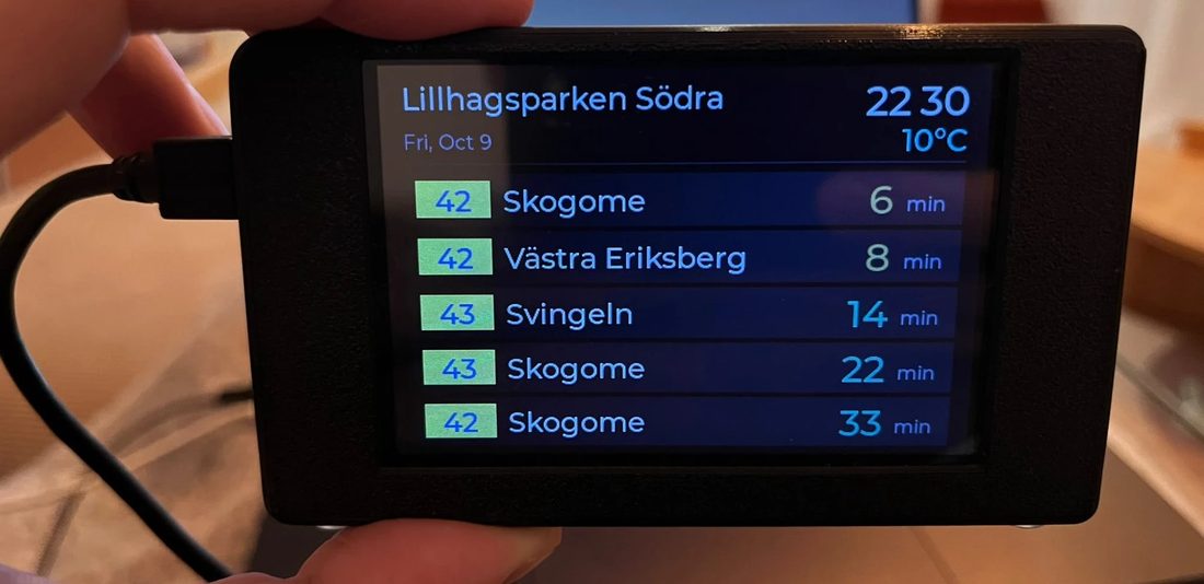 Vasttrafik Bus Stop Display
