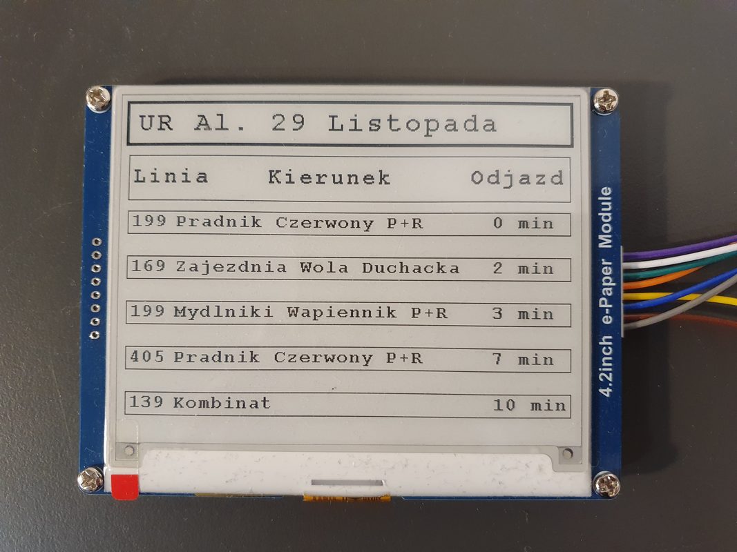 Kraków Departure Board